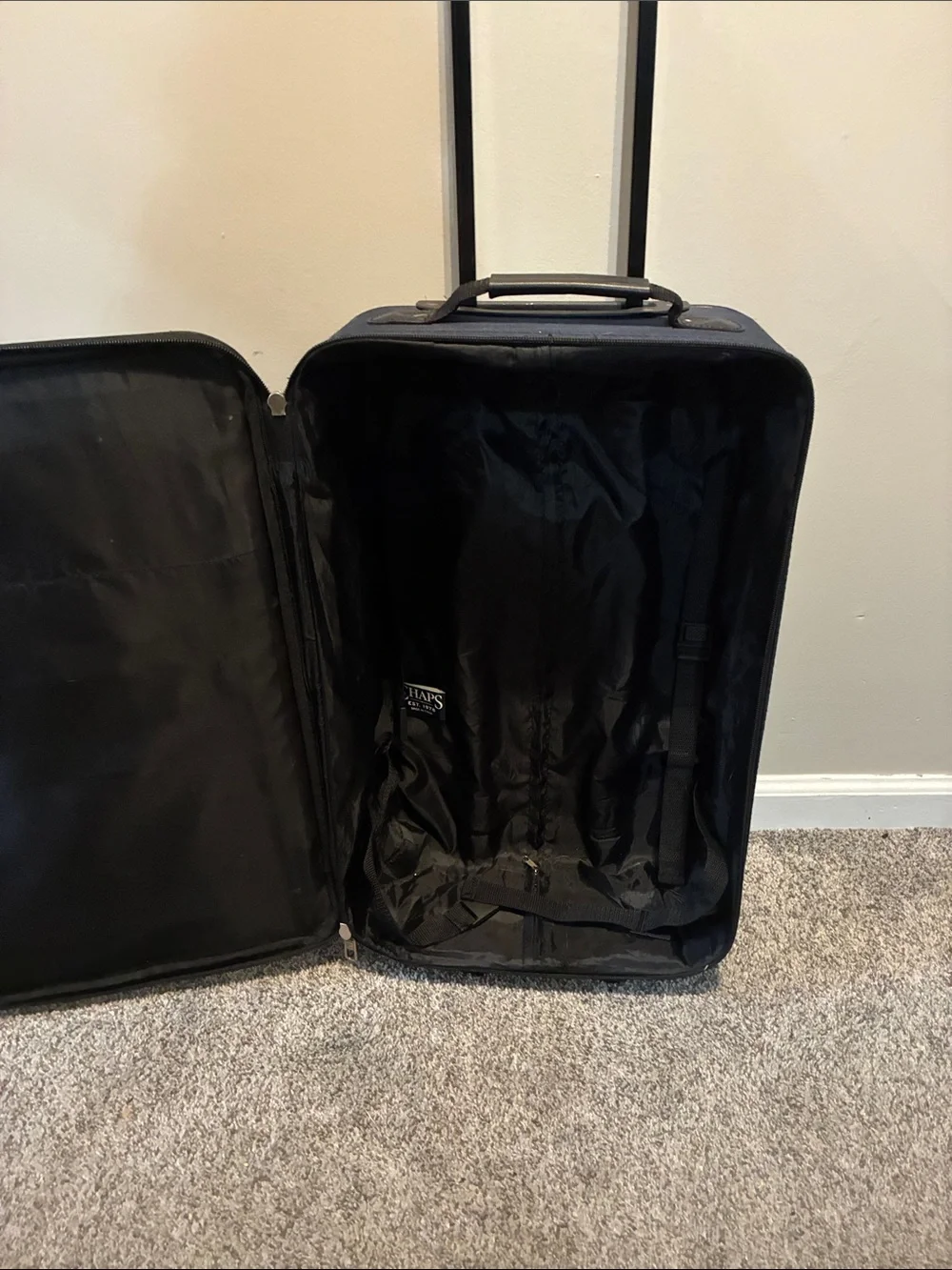Vintage Chaps Navy and Yellow Upright Travel Carry-On Bag